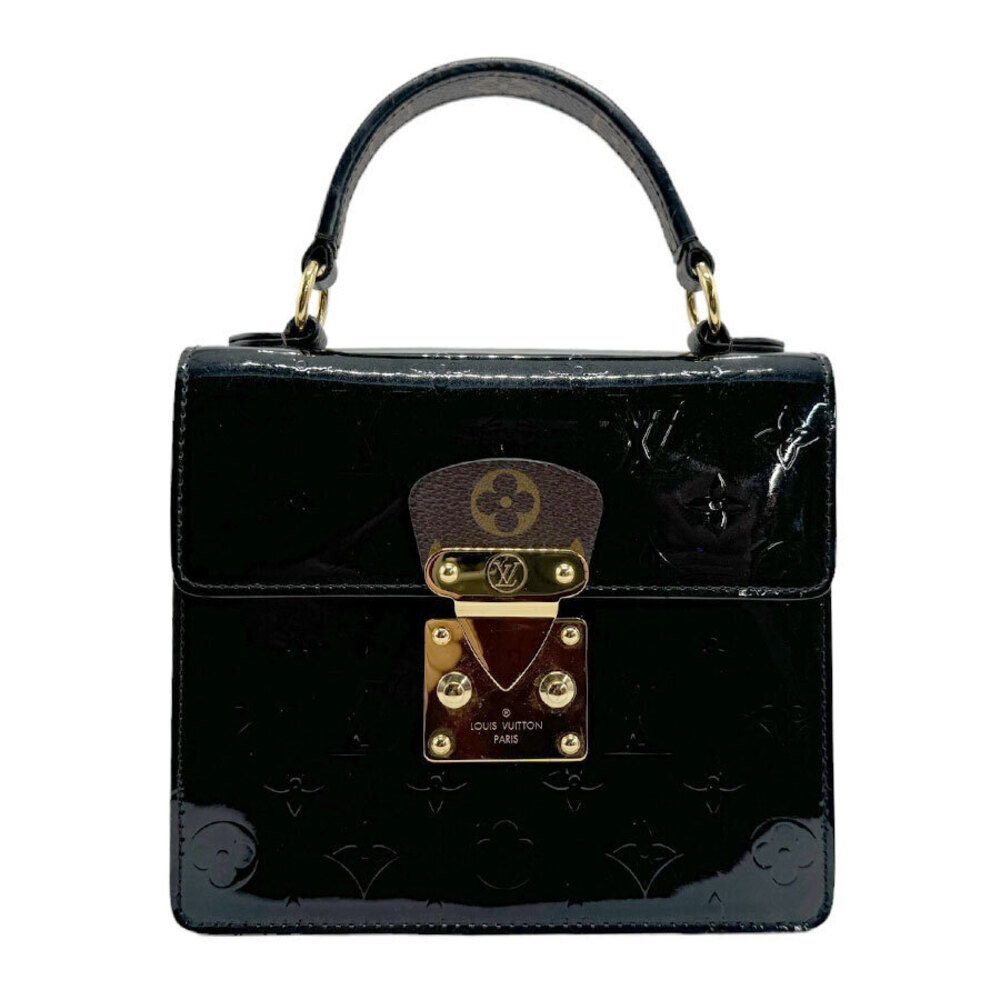 Louis Vuitton Monogram Vernis Spring Street Shoulder Bag Epi Leather Black White